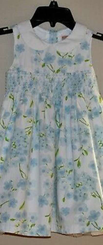 Gymboree Smocked Dress Blue Floral 3T